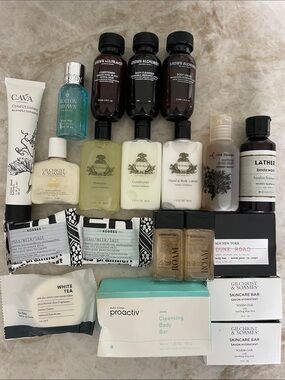 BRAND NEW designer travel size body soaps, lotions, shampoo, AND MORE!
